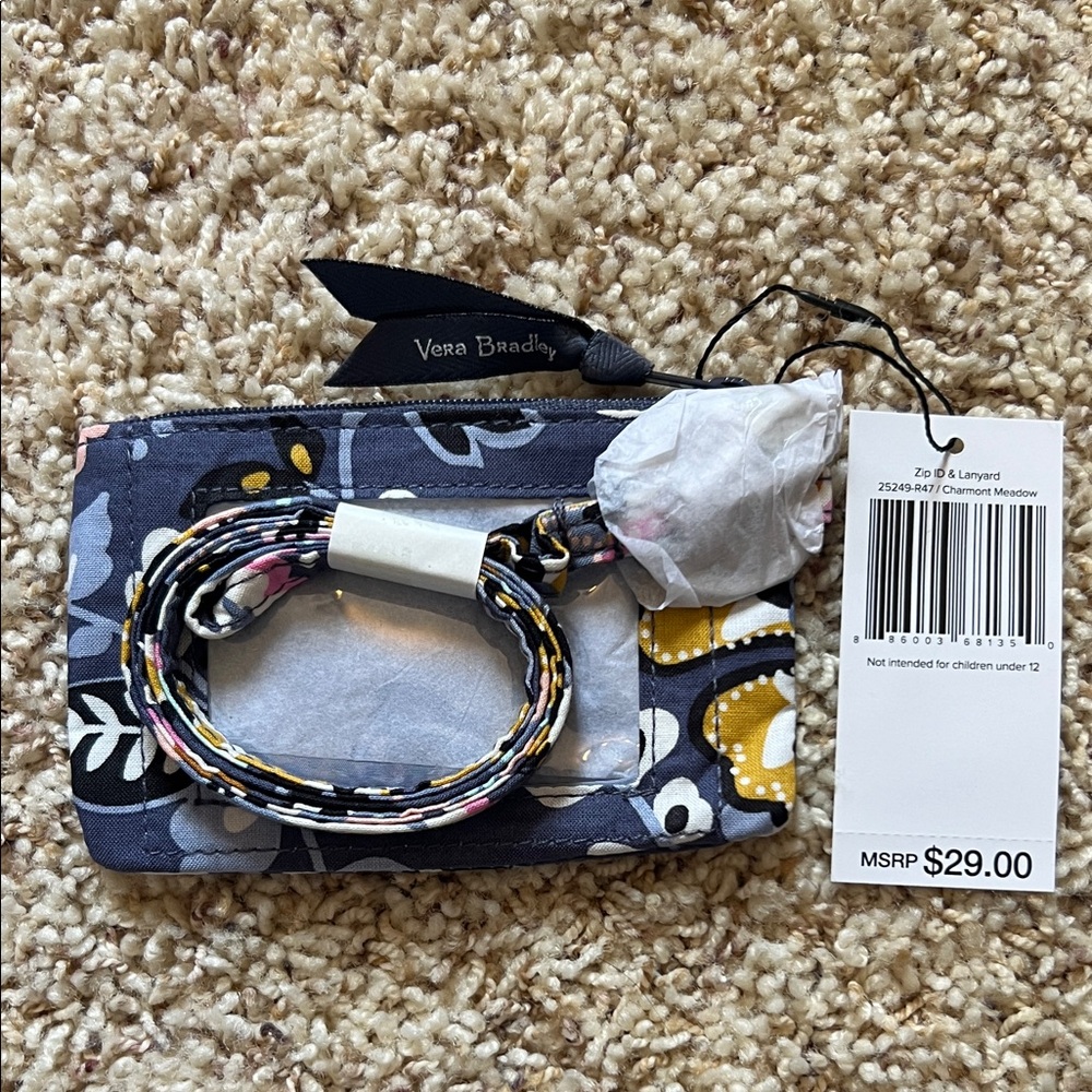 BNWT Vera Bradley ZIP ID & Lanyard  - Charmont Meadow